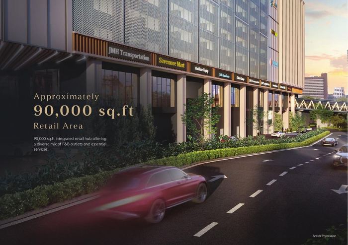 Growing retail street in Johor Bahru