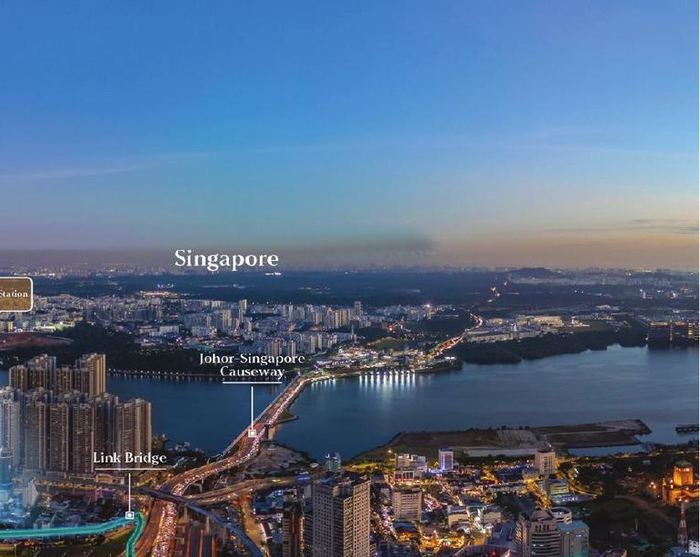 Singapore skyline across the strait